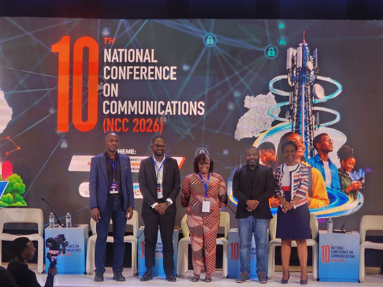 Panel speakers on stage at the 10th National Conference on Communications